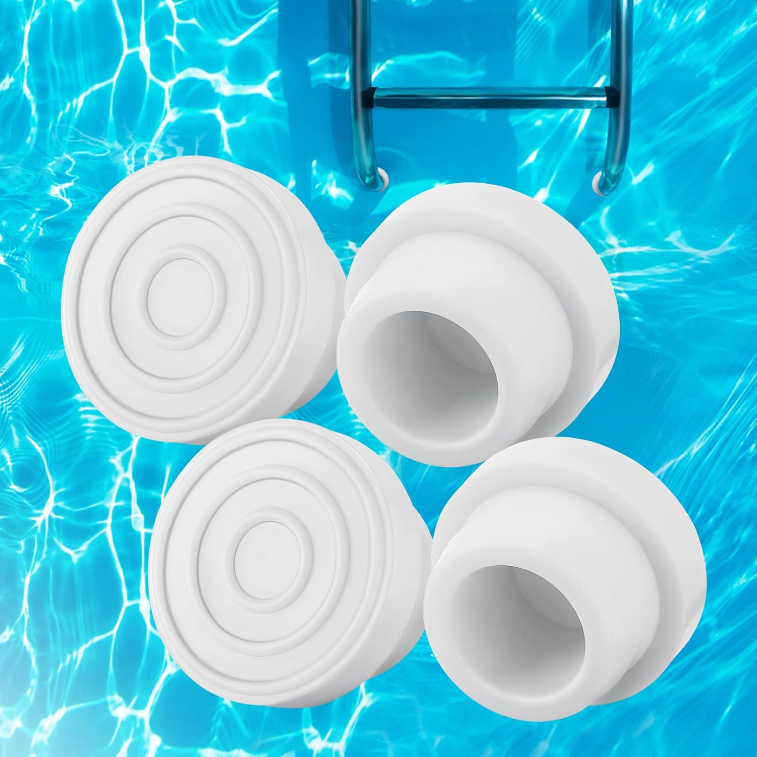 Pool Ladder Bumpers for Inground Pool 4Packs inside Plug Caps Fit 1.9″ Standard