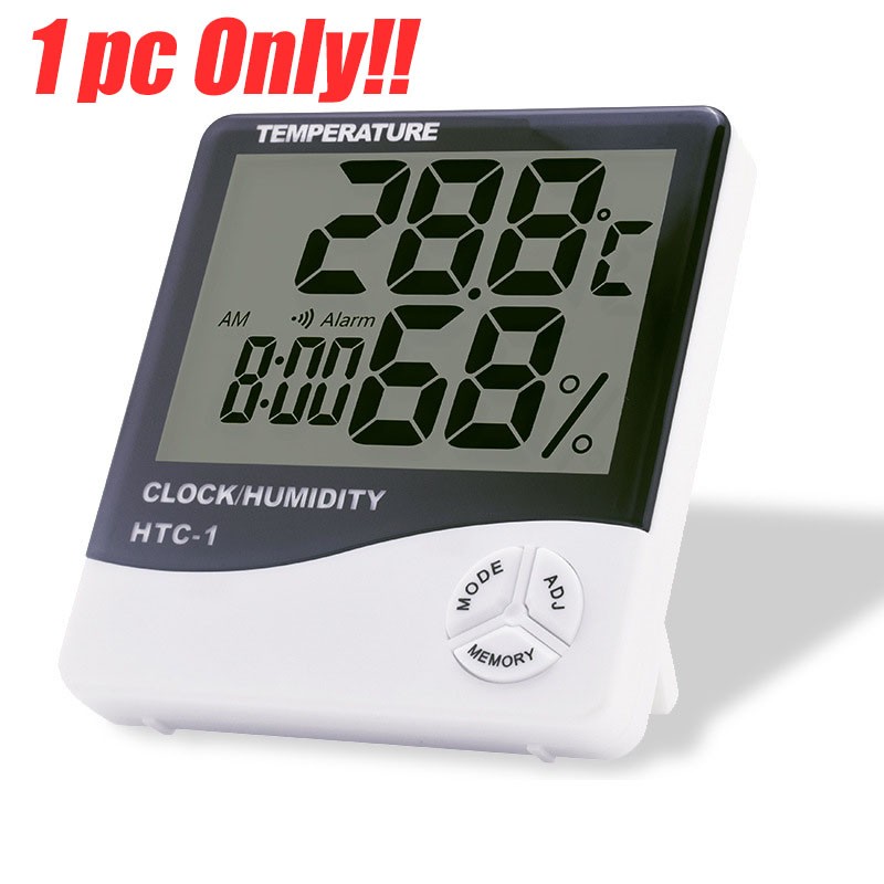 THERMOMETER INDOOR Digital LCD Hygrometer Temperature Humidity Meter Alarm Clock