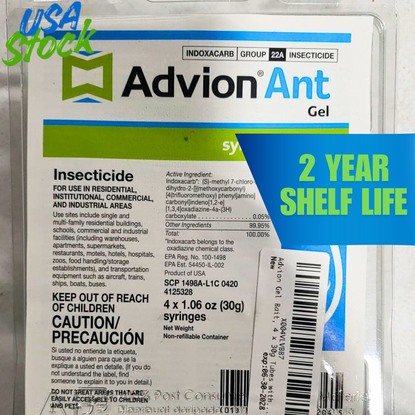 Advion Ant Gel Bait 4 Tubes 1 Plungers and 2 Tips