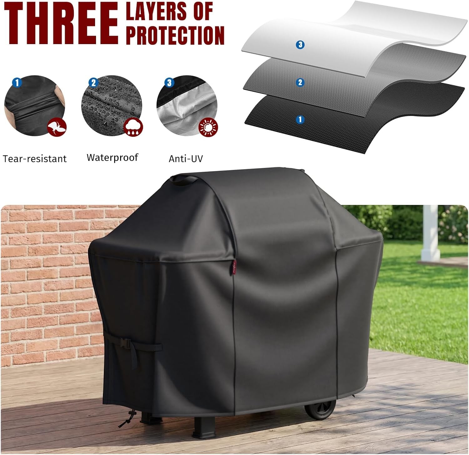58″ Heavy Duty Waterproof Grill Cover for Weber Genesis II 310 315 330 335 340