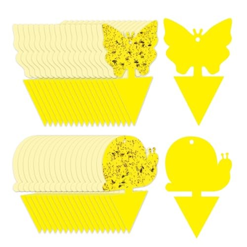 Gideal 36-Pack Dual-Sided Sticky Traps for Flying Insects – Fungus Gnats
