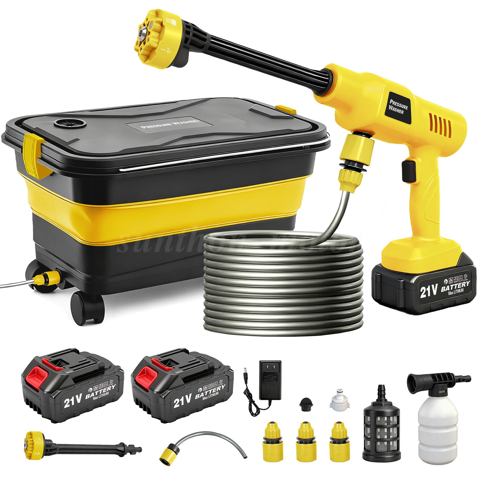 Cordless Electric High Pressure Water Spray Gun Portable Car Washer Cleaner Tool