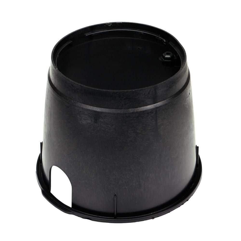 10 in. Round Valve Box and Cover, Black Box, Green ICV Cover