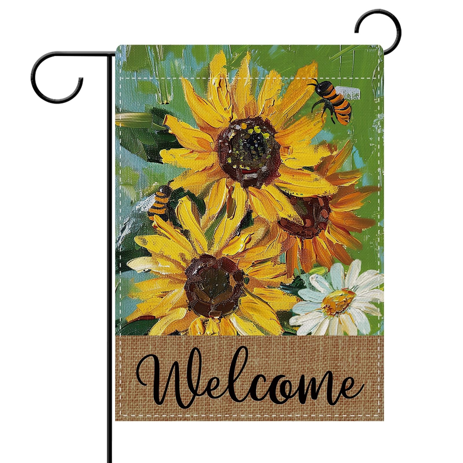 Dyrenson Welcome Spring Summer Sunflower Decorative Garden Flag, Fall Oil Pai…