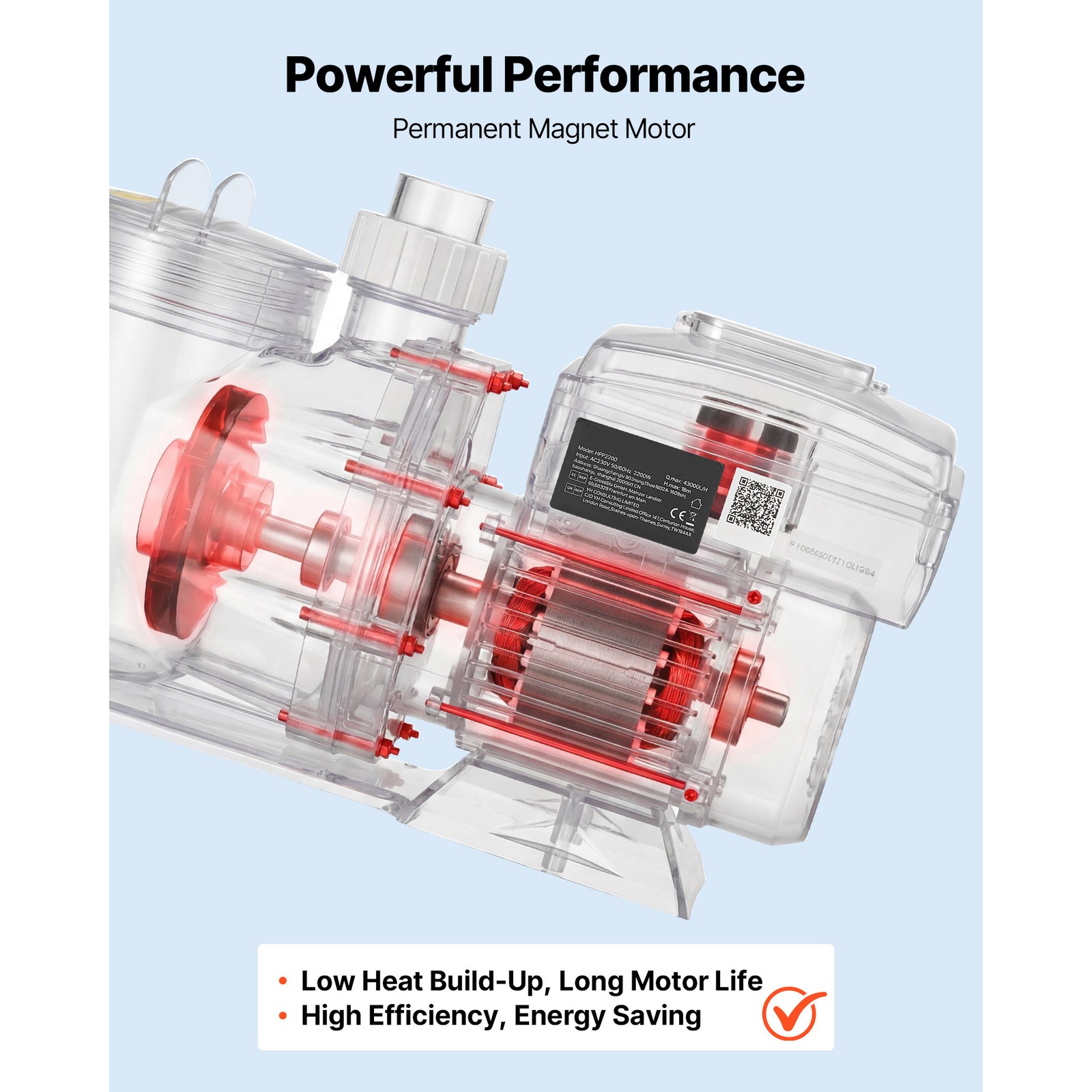 Uimoso Variable Speed Pool Pump 3 HP 220V 190 GPM for Pools