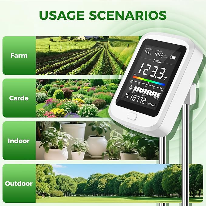 6-in-1 Soil Tester, Soil Test Kit for Gardening Deals, Soil Moisture, Fertility