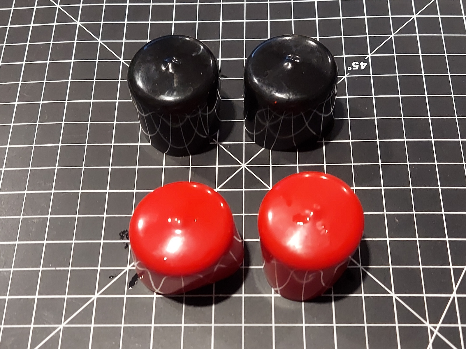 Wheel Bearing Dust Caps Mower, Trailers Etc Two- Black OR Red. Soft