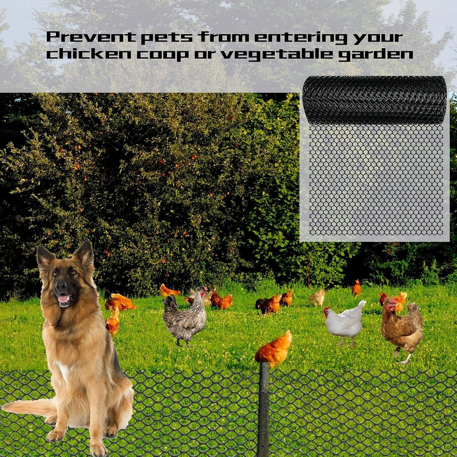 Black Plastic Wire Mesh Fence Plastic Chicken Wire Fence Mesh 7.87IN X5.91Ft