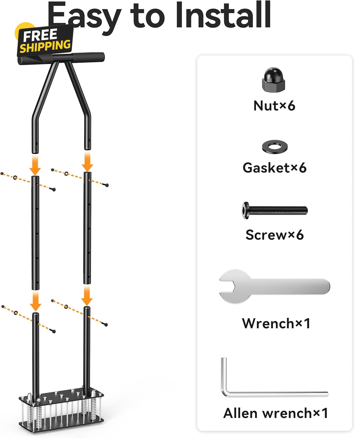 Manual Lawn Aerator Tool – 15 Heavy-Duty Steel Spikes, Ergonomic Padded Handle