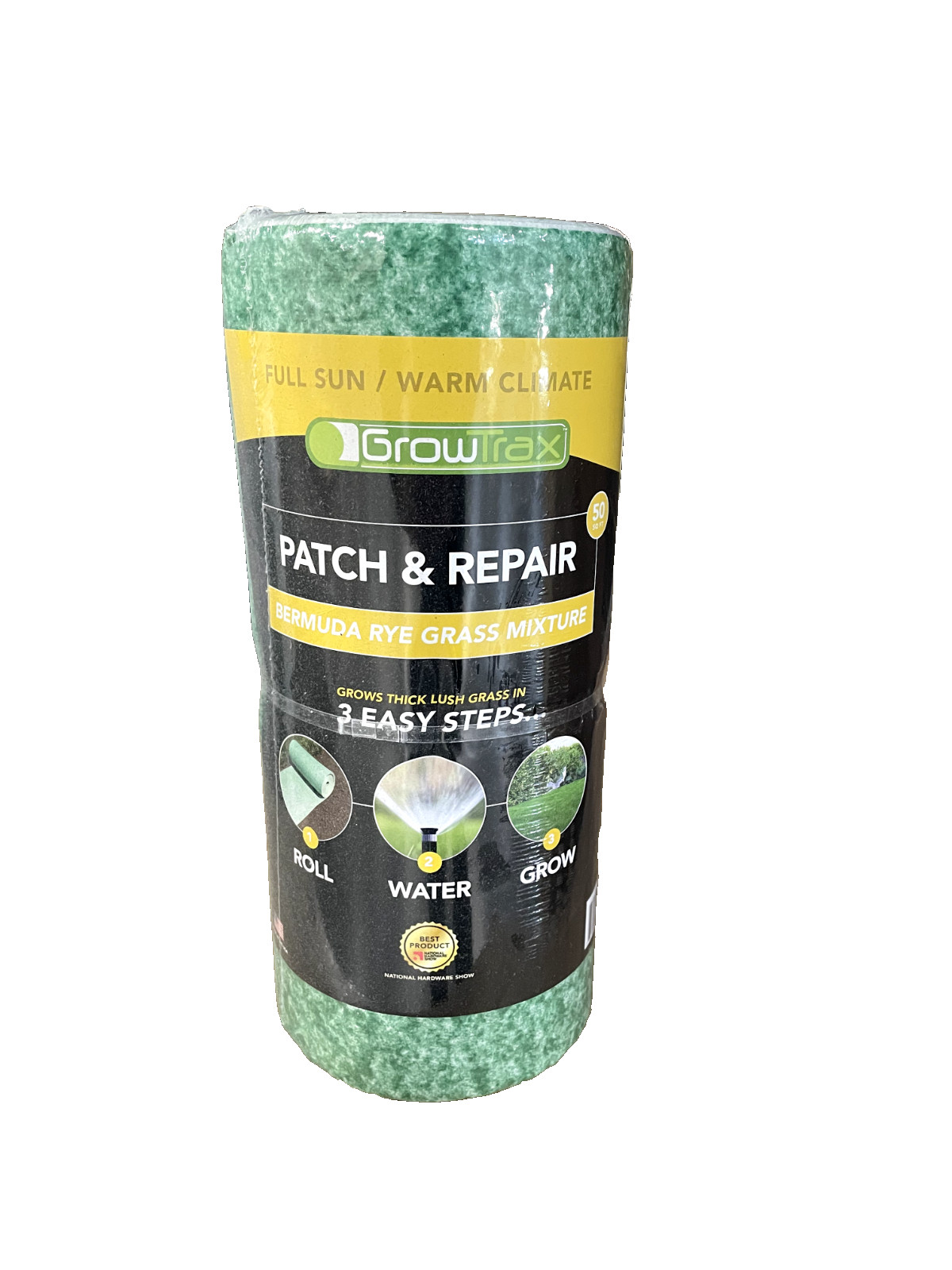 6 PK – Biodegradable Grass Seed Mat, Bermuda Rye – 50 SqFt Quick Fix Rolls