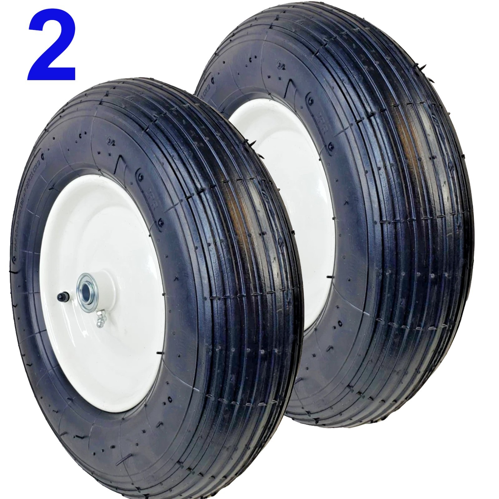 4.80/4.00-8 Wheelbarrow Yard Cart Tire Rim Wheel Assembly 3/4″ ID 480/400-8 TWO