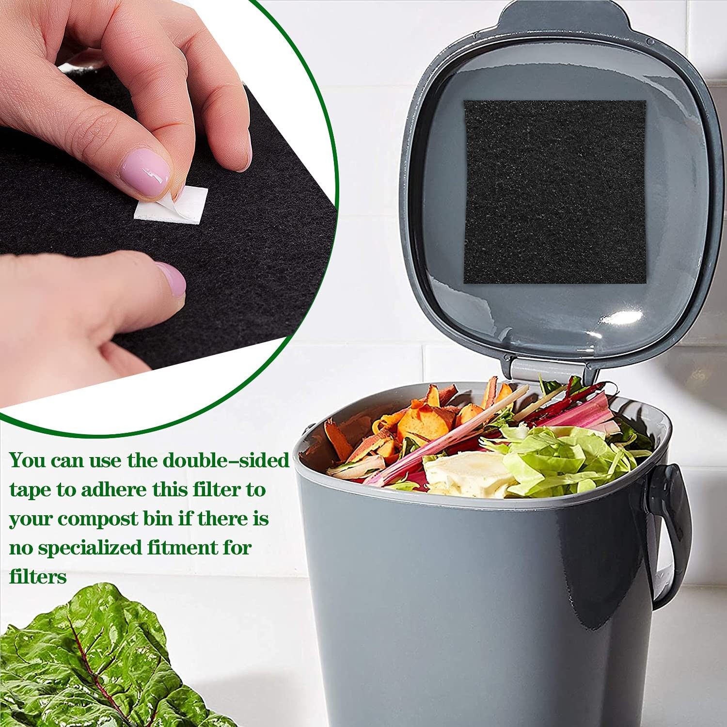 10 Pack Square Compost Bin Filters Spare Activated Carbon Filter Sheets for Indo