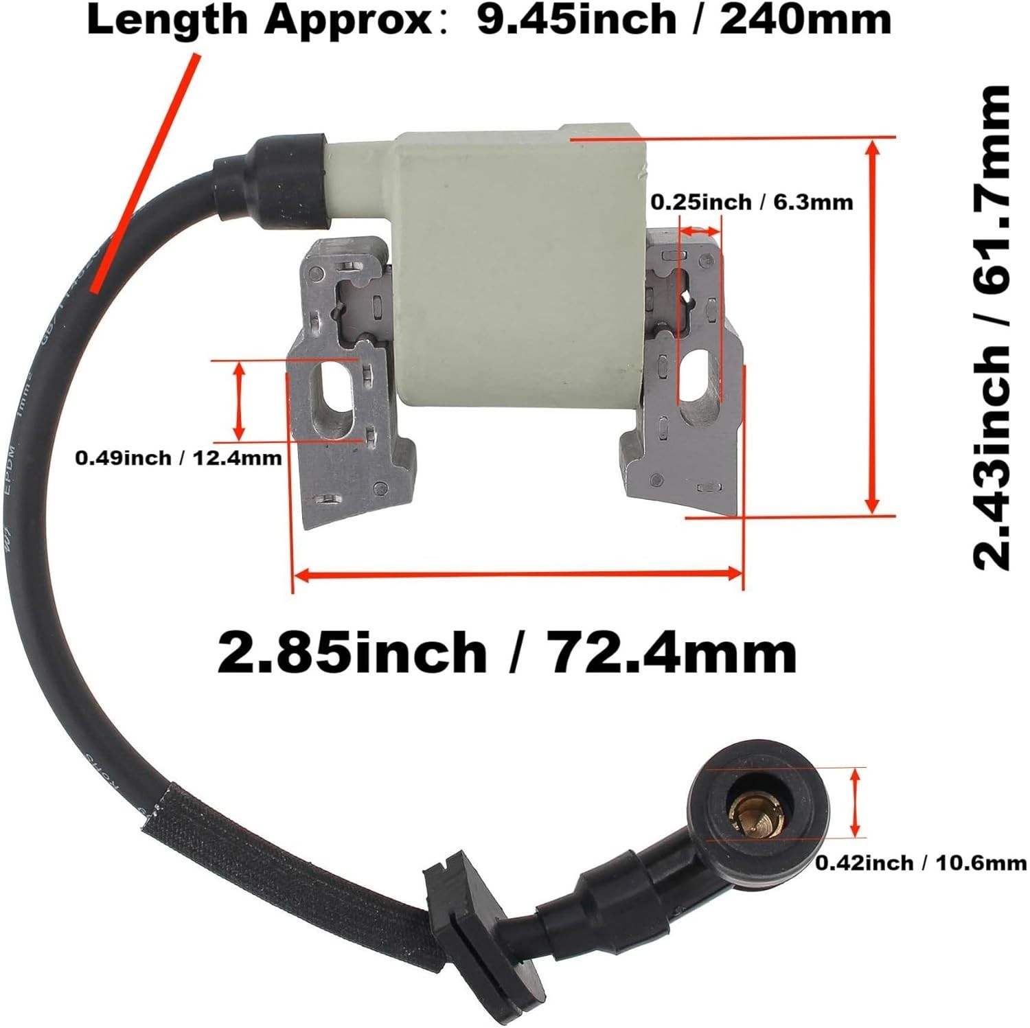 Left & Right Ignition Coil Set for Honda GX670 GX610 Replaces 30500-ZJ1-845