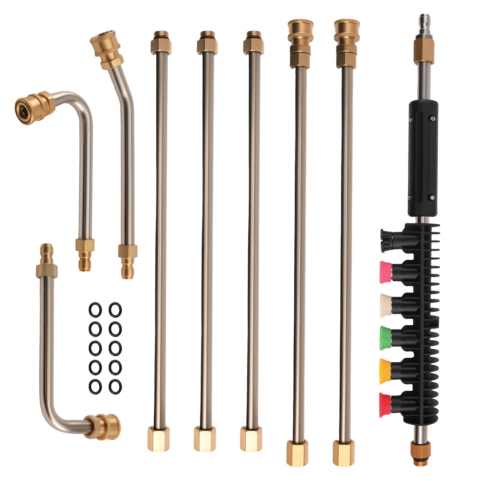 4000PSI Pressure Washer Accessories Kit 97inch 6 Wands 6 Tips 3 Curved Rods