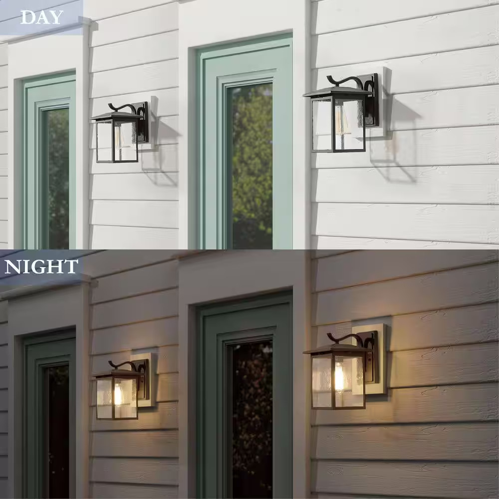 Matte Black Outdoor Sconce for Entryway Porch Patio Gazebo Pergola, 1-Light Rust