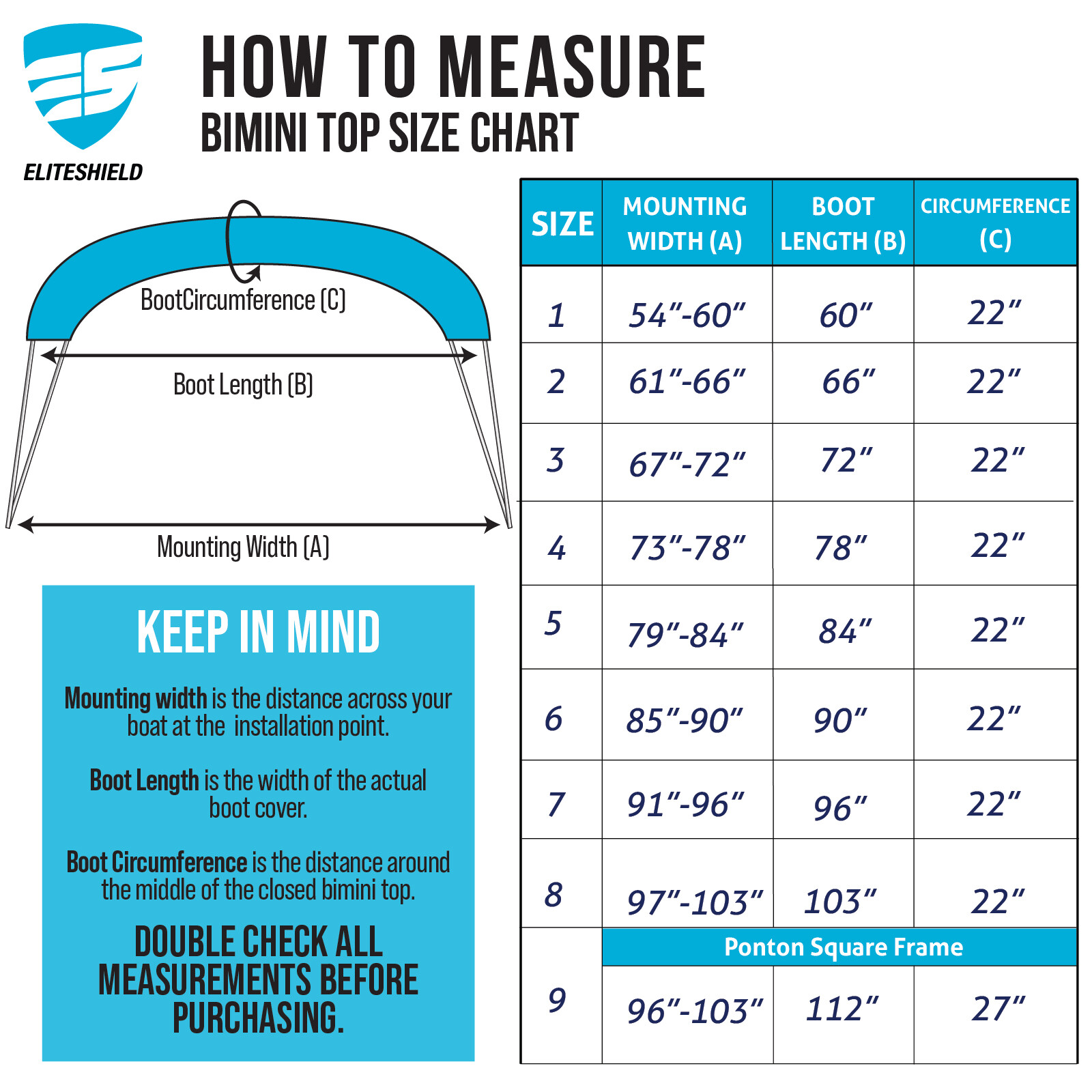Bimini Top Boot Cover Storage Suitable for 3 – 4 Bows Tops waterproof heavy duty