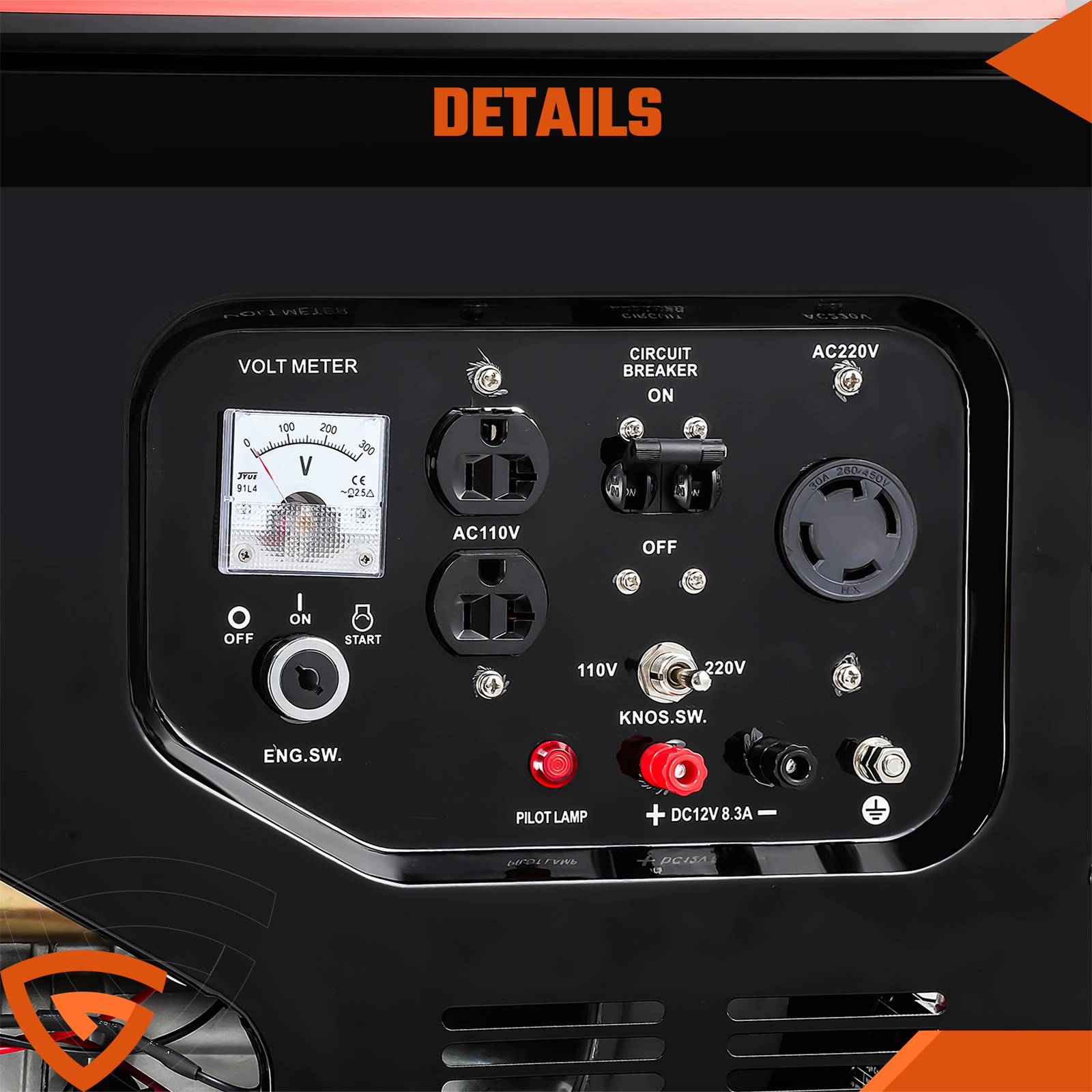 110V+220V Quiet Inverter Generator 5000W 274cc Gasoline Power Electric Start