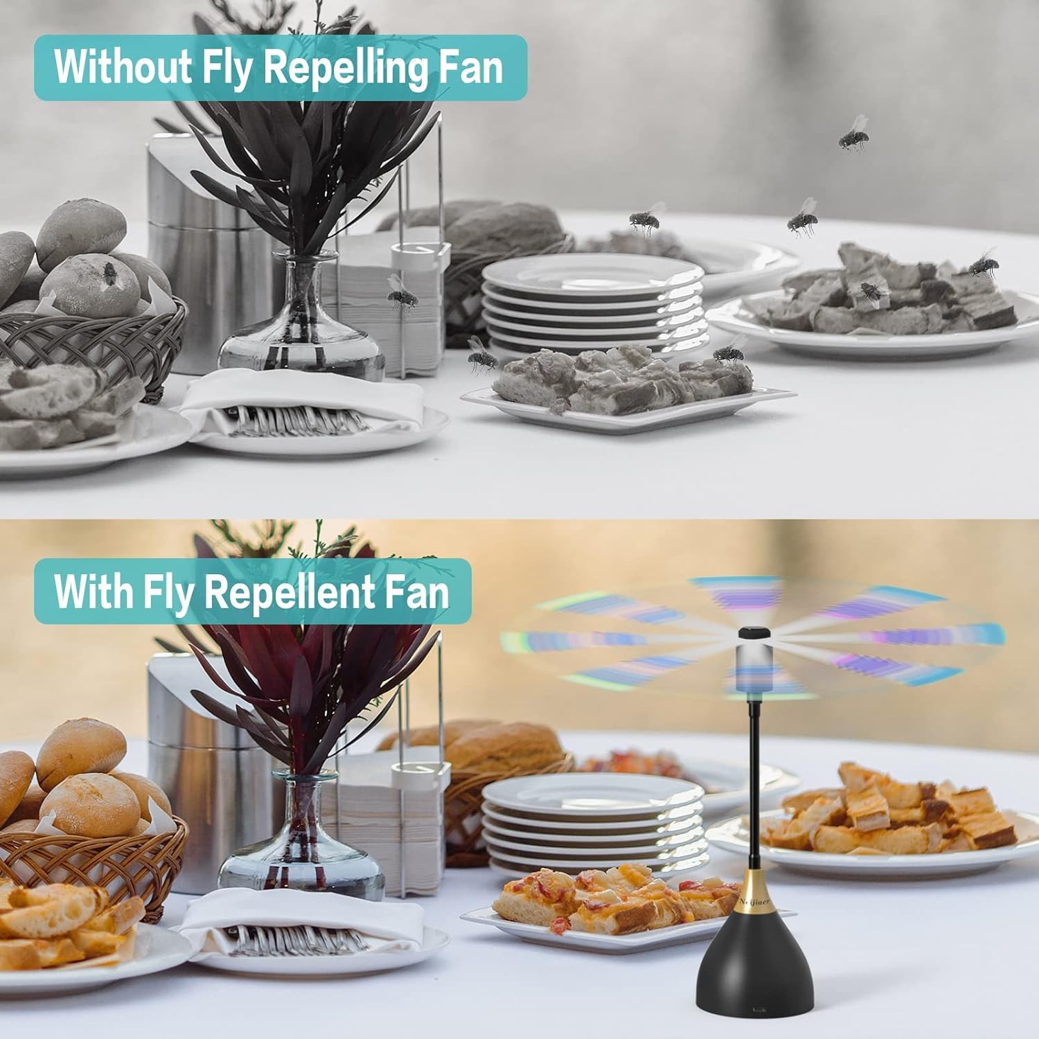 Fly Fans for Table,3 PACK Fly Repellent Fan Upgraded Keep Flies Away For Home,m