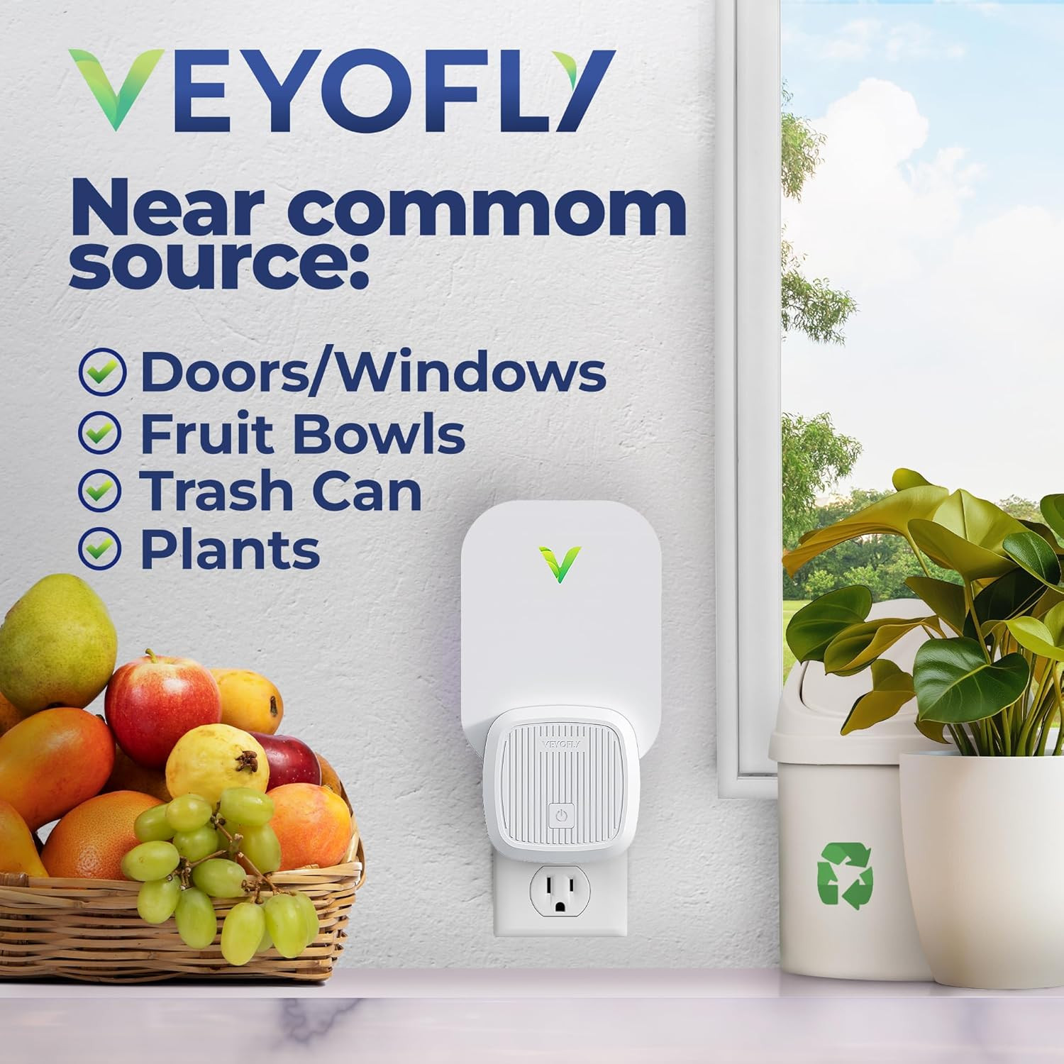Fly Catcher Indoor, Fly Trap, (4 Device + 6 Refills) Fruit Fly Traps for Indoors
