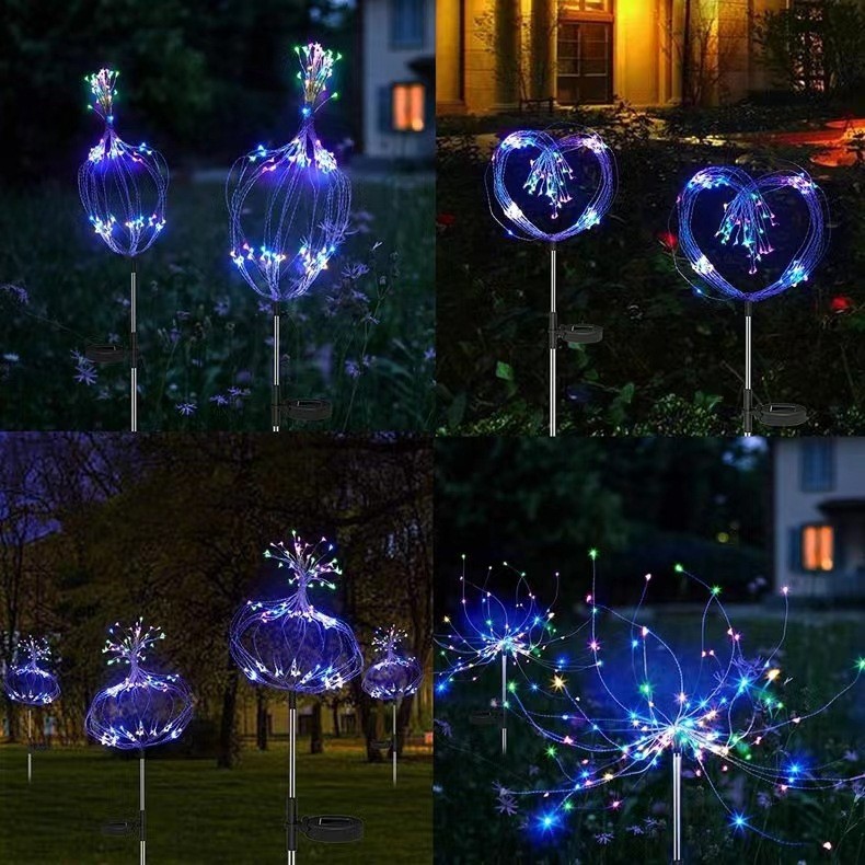 4x 200 LED Solar Firework Garden Lights Outdoor Path Lawn Decor Lamp Waterproof