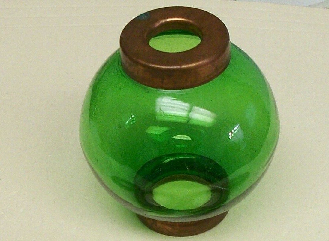 2.5” green GLASS BALL for weathervane OR LIGHTENING RODS