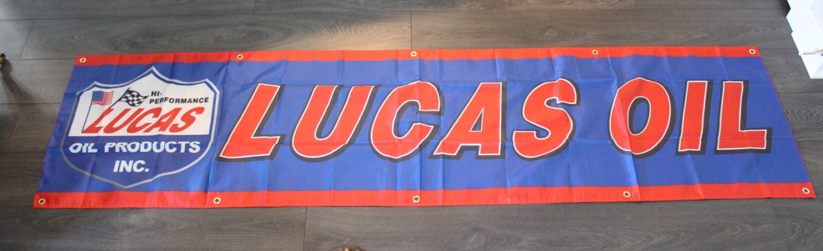 Lucas Motor Oil Banner Flag Big 2×8 feet Gas Station Mechanic Garage Racing
