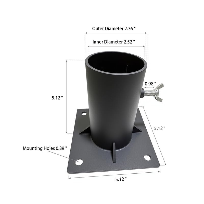 Heavy Duty Round Post Base Bracket,Tenon Adapter Kit, Slip Fitter Mount for 1…