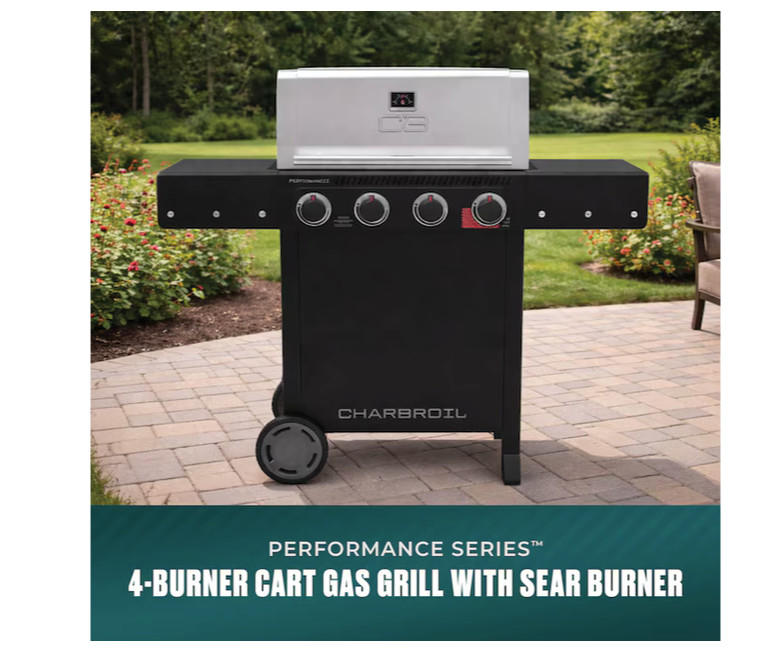 Charbroil Performance Series Black and Silver 4-Burner Liquid Propane Gas Grill