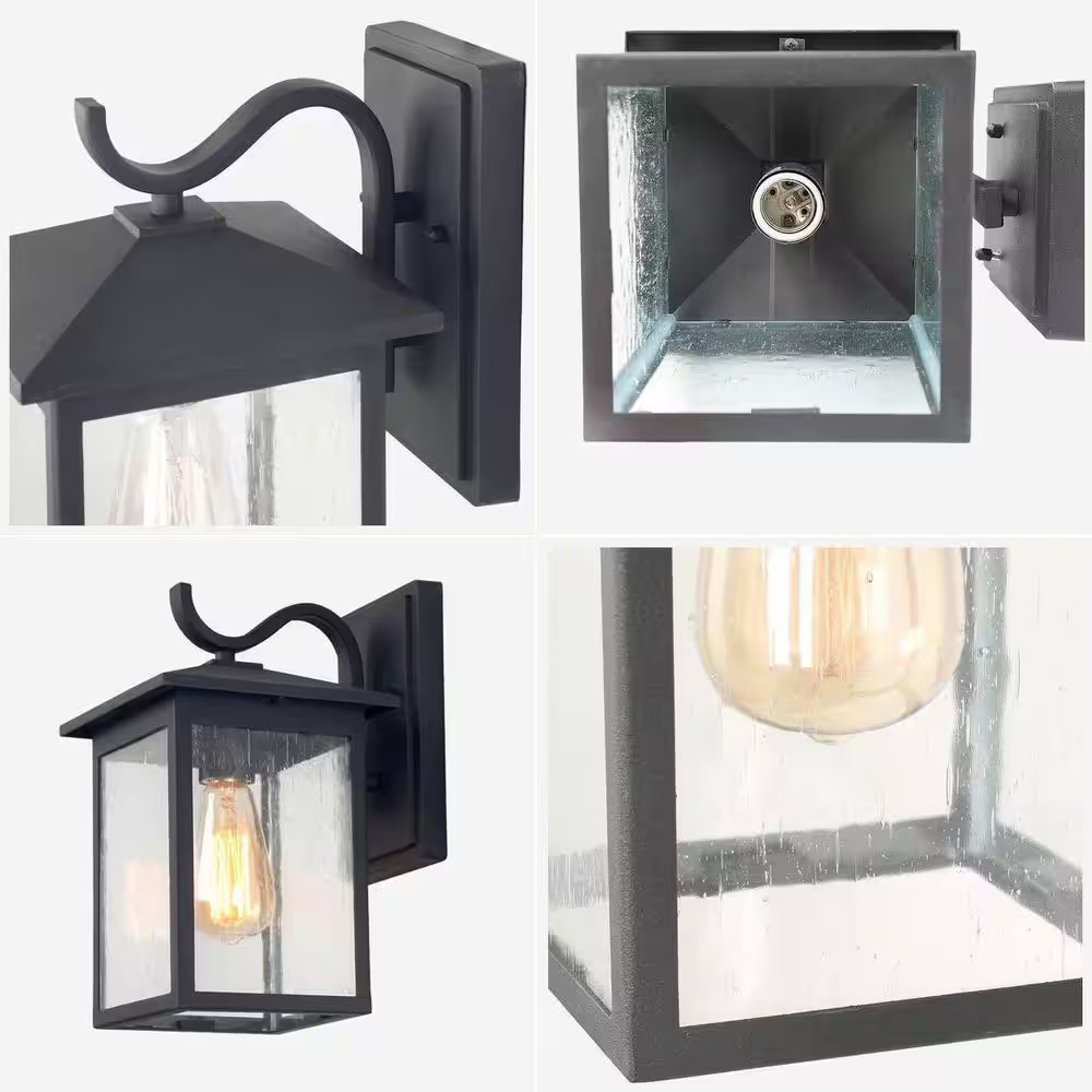 Matte Black Outdoor Sconce for Entryway Porch Patio Gazebo Pergola, 1-Light Rust
