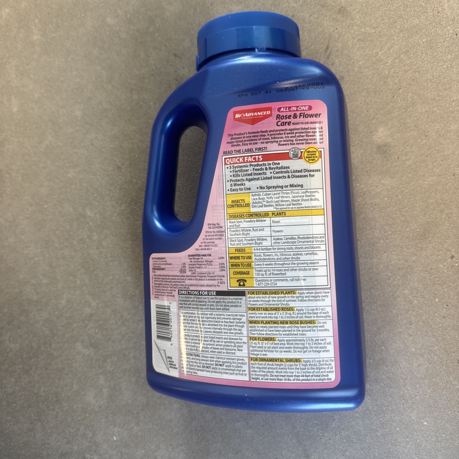 BIOADVANCED All-In-One Rose and Flower Care Granules – 4 Lb – 6-9-6 Flower Food