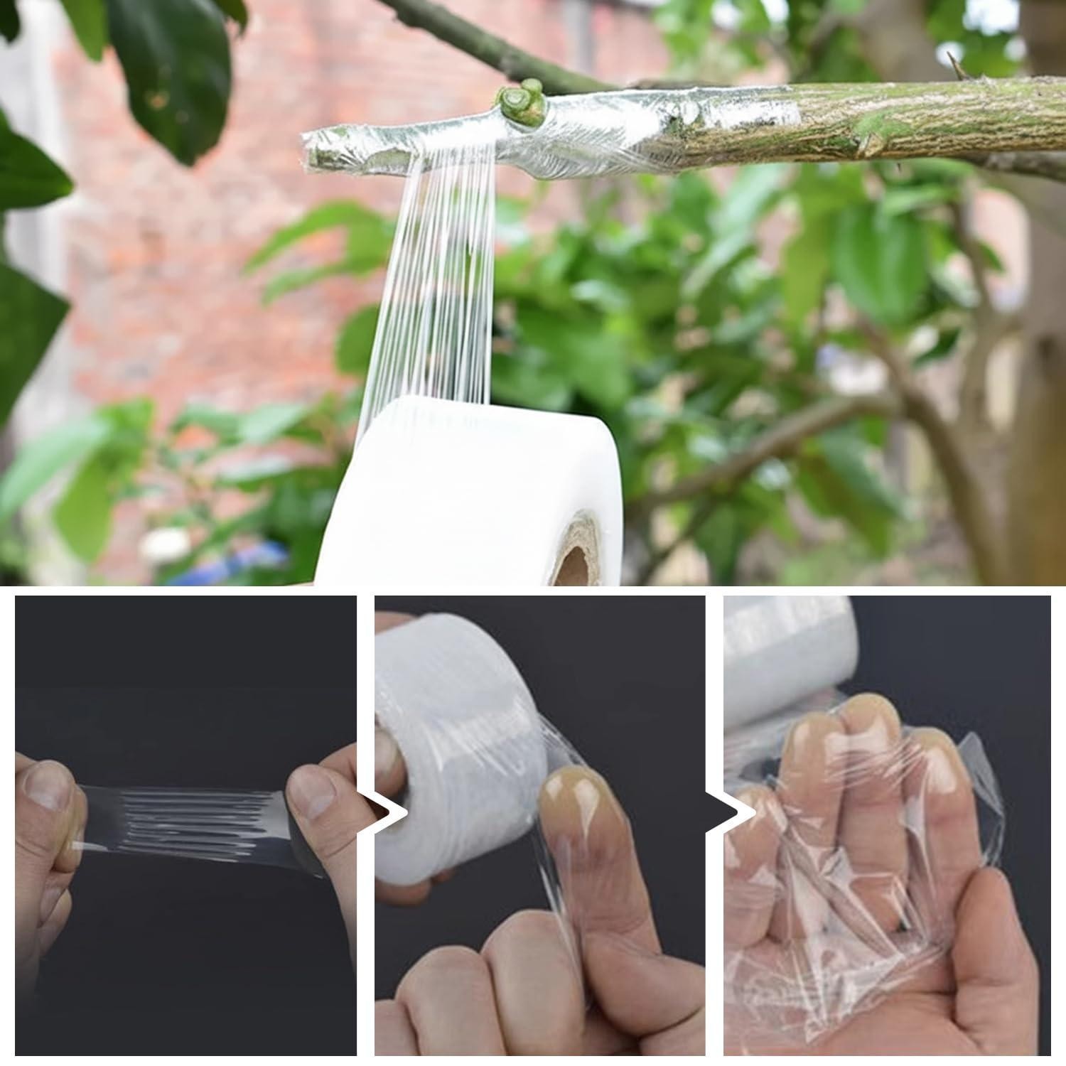 3 Pack Grafting Tape – Stretchable Self Adhesive Plant Film Clear Nursery Repair