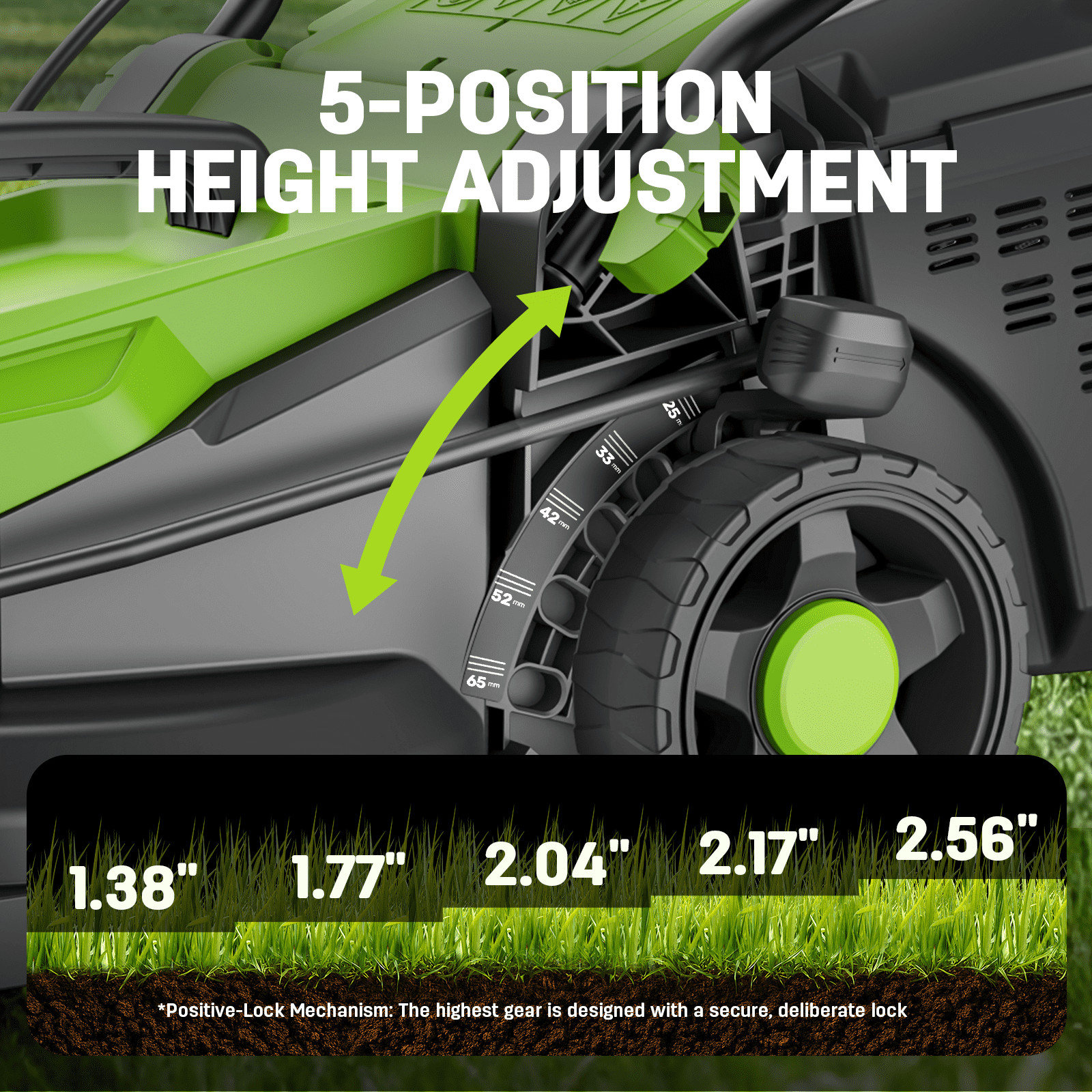 Steelite 13″ Corded Electric Lawn Mower, 11 Amp Motor, 5 Position Cutting