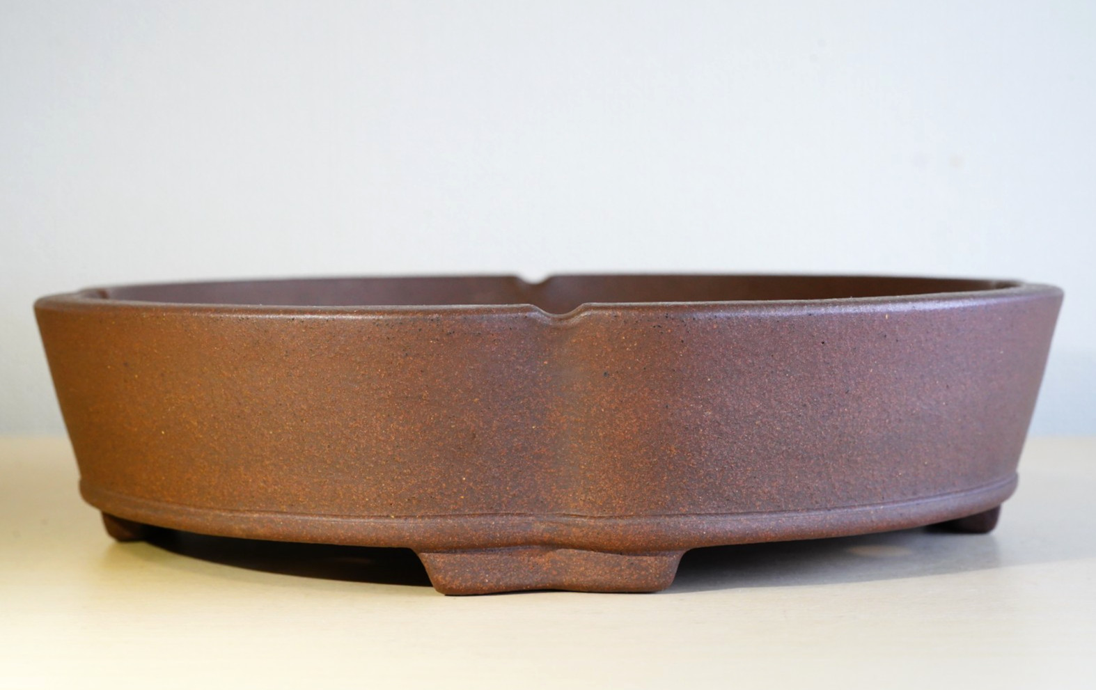 Japanese Bonsai Pot Tokoname NAKANO YUJI φ10″(25.4cm) Unglazed Round Mokko X238