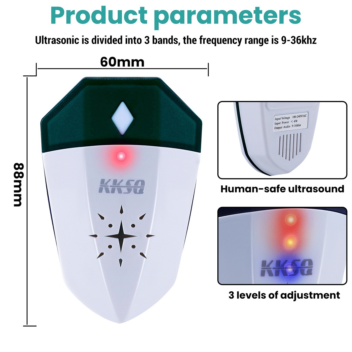 2 Pest Reject Plug In Sonic Repeller Home Bed Bug Mites Spider Defender Roaches