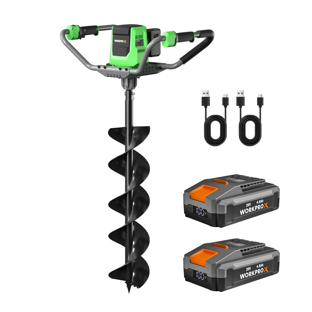WORKPROX 40V Electric Auger Post Hole Digger 8″ Earth Auger Brushless 4A Battery