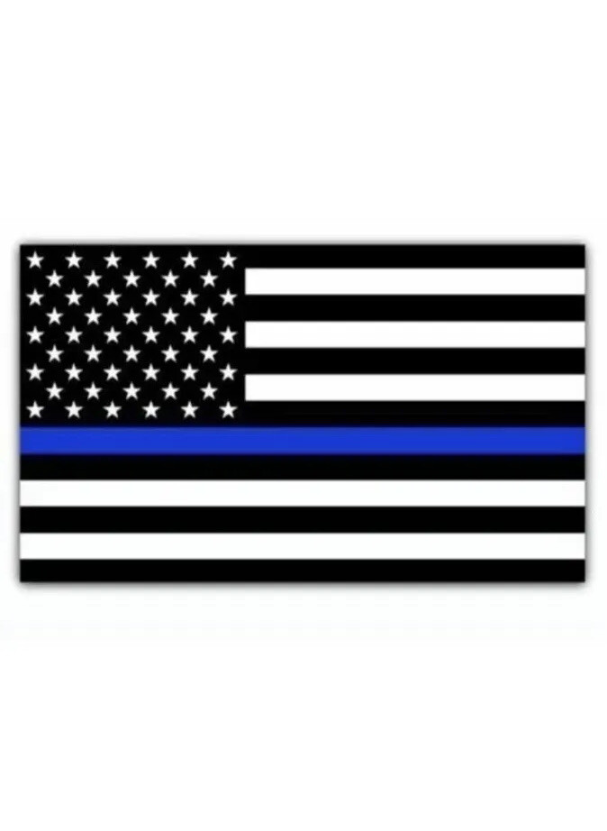 Thin Blue Line Auto Decal 3”X5” American Flag