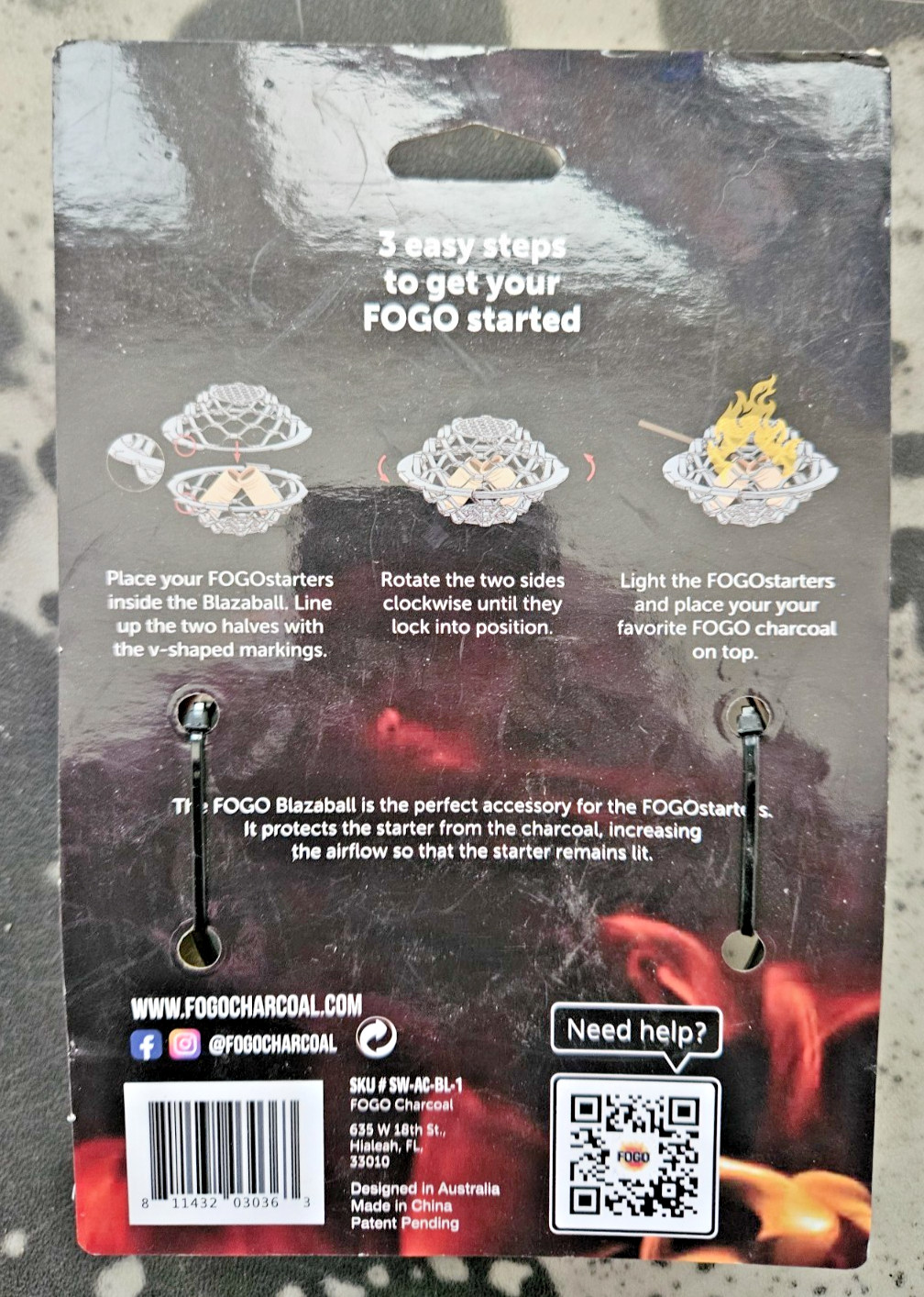 FOGO Blazaball Fire Starter Accessory for Charcoal Grills