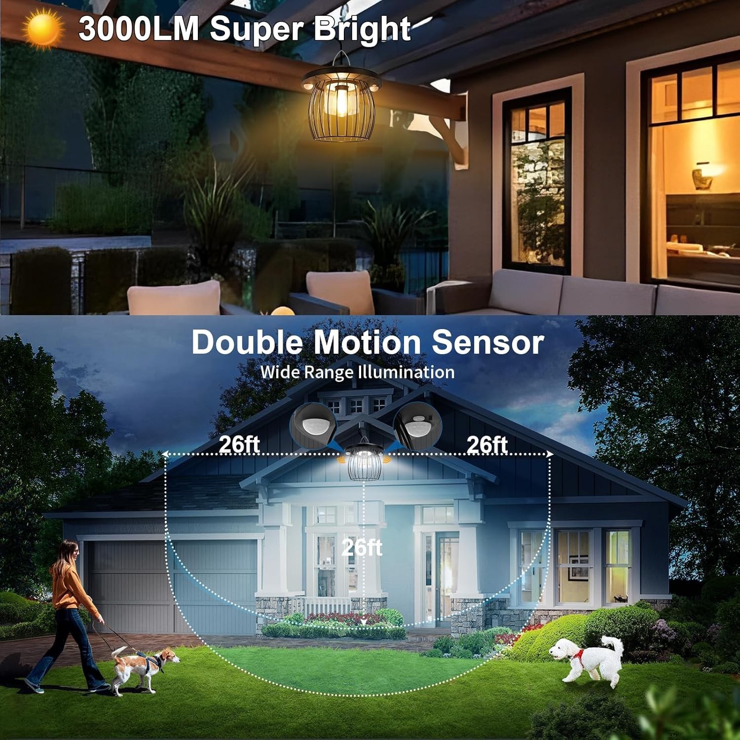 Shed Light Solar Powered Gazebo Lights Outdoor Solar Hanging Lamps Outside for