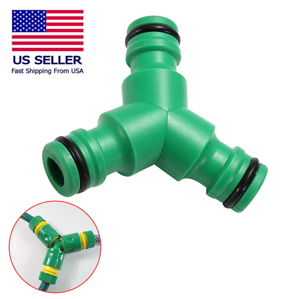 1x Three-Way Split Quick Connector 5/8″ 16mm Barbed Irrigation Coupling Adaptor