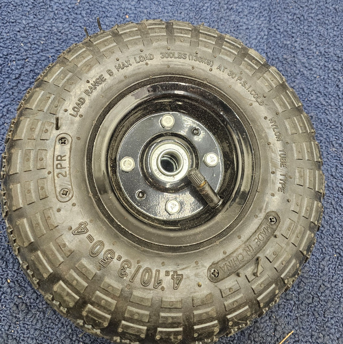 (QTY 3) Lawn & Garden Wheel & Tire Assembly 4.10/3.50-4 2 Ply, 300lb@30psi Max