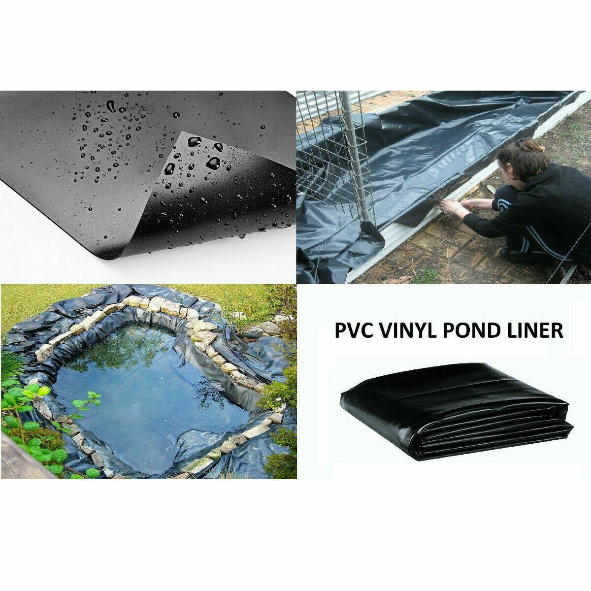 8 / 20 / 40MIL Weather Resistant Pond Liner Fish Liner Landscaping For Garden US
