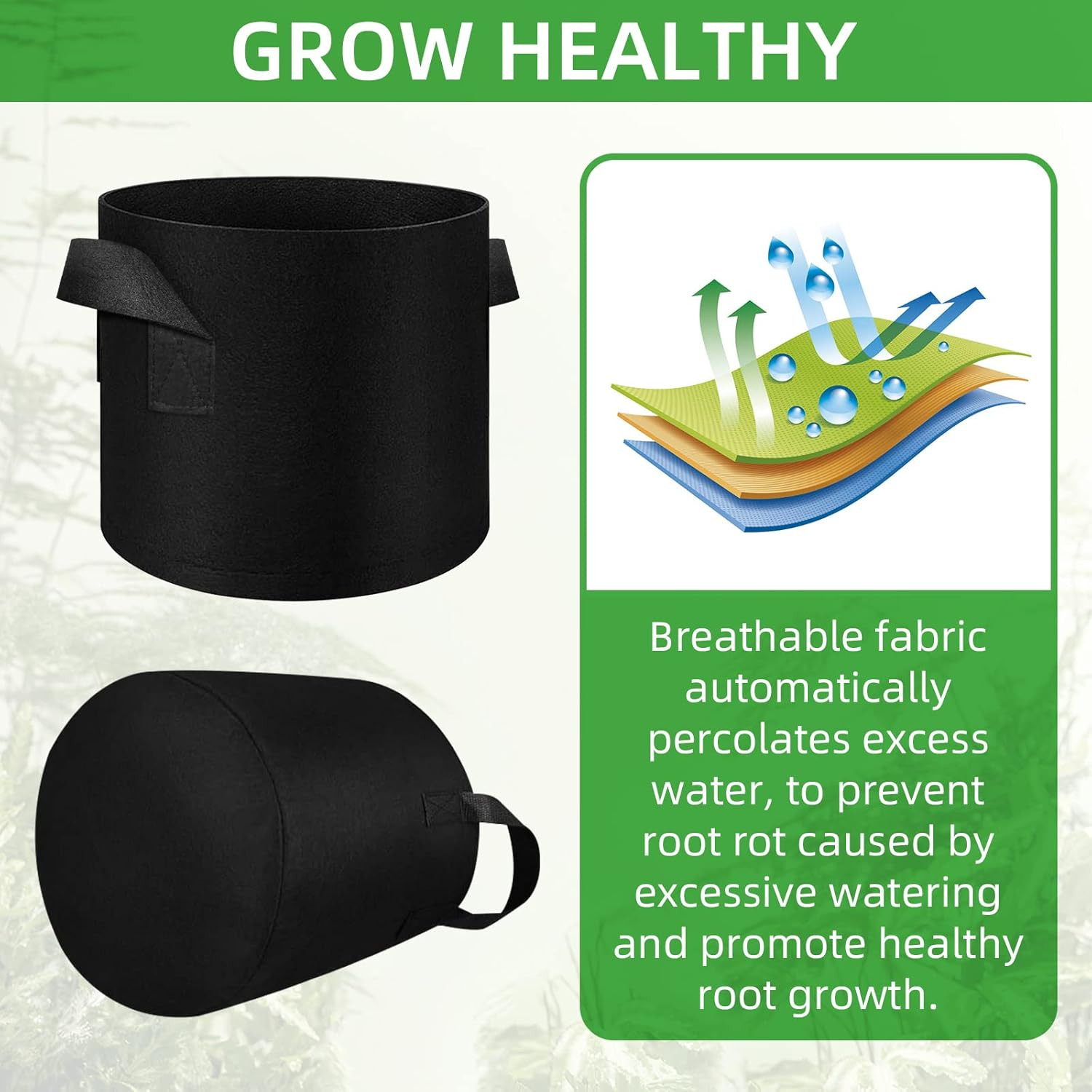100-Pack 10 Gallon Grow Bags, Heavy Duty Thickened Nonwoven Aeration Fabric Pots
