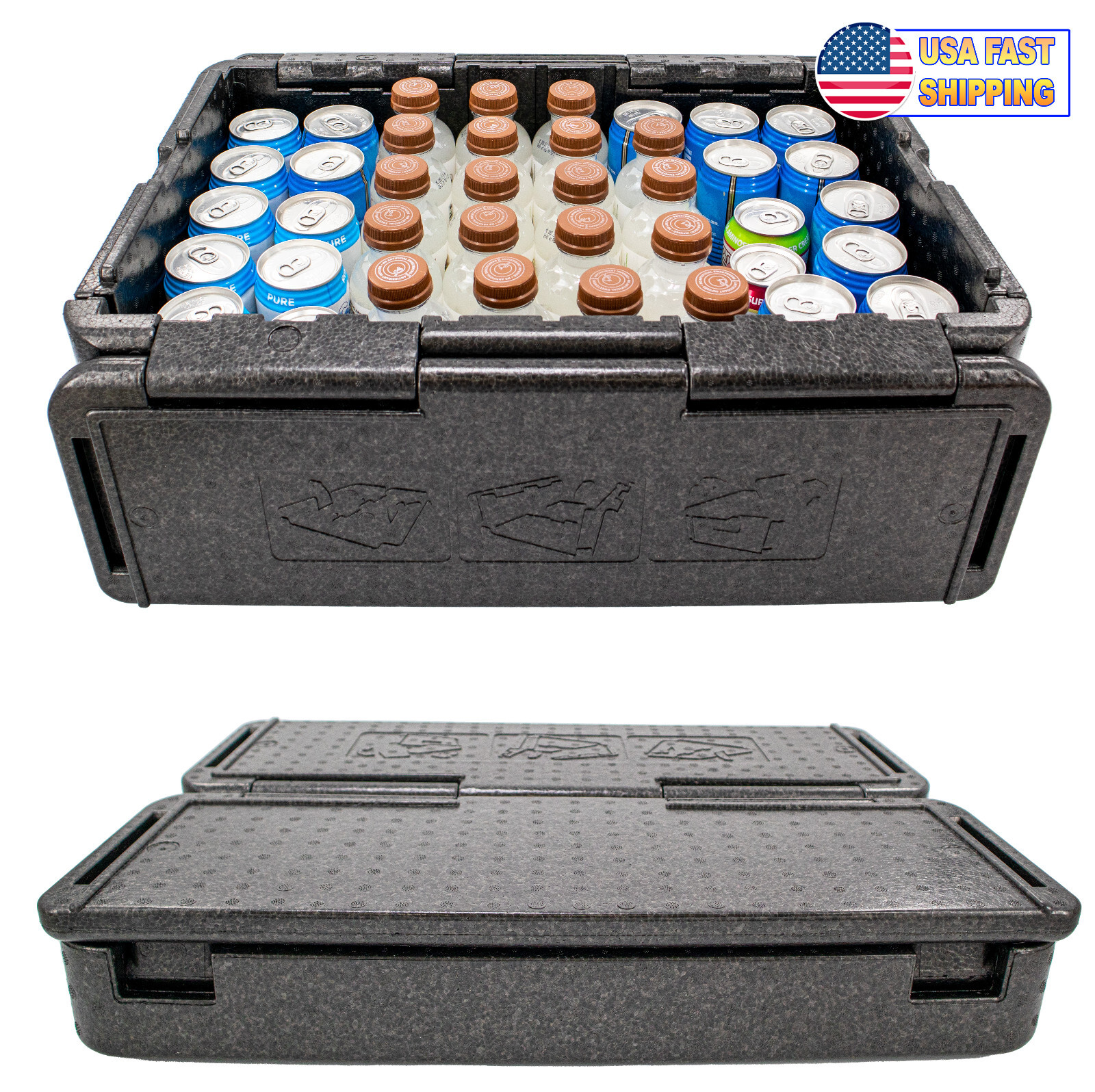 Cooling Chilling Collapsible Cooler Chest Box Insulate Iceless Foldable Portable