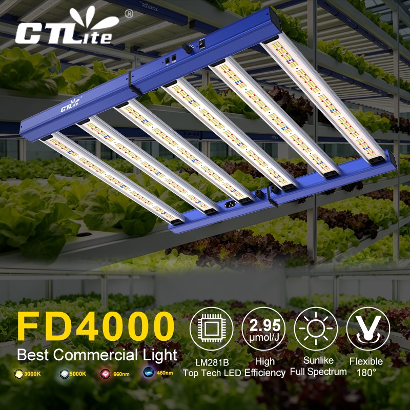 2026 CTLite FD-4000 LED Grow Light 4X4FT Full Spectrum for Commercial Grow Lamps