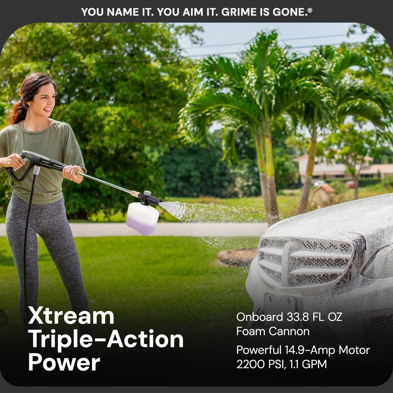 Sun Joe Electric Pressure Washer, Portable Power Washer with Wheels, SPX3000-XT1