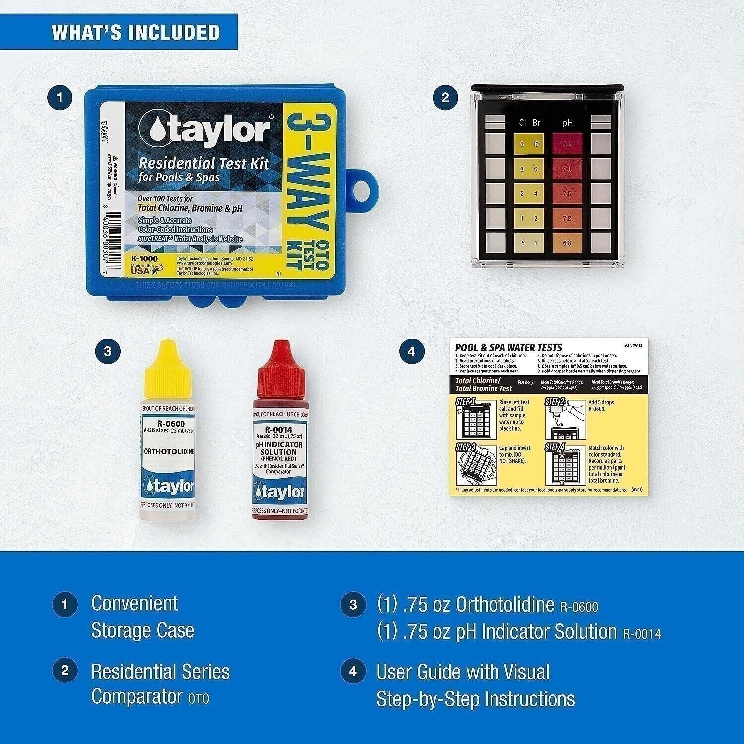 TAYLOR BASIC OTO RESIDENTIAL TEST KIT K-1000-12