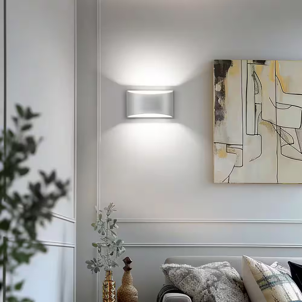 7.87 In. 1-Light White Lantern Wall Sconce with Standard Metal Shade No Bulbs In