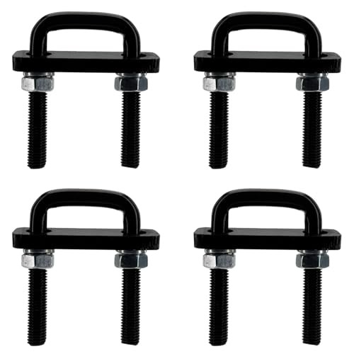 4 Pack Square U-Bolt for Trailer- Fits Fits Up To 2.5 Inch Wide Leaf Springs
