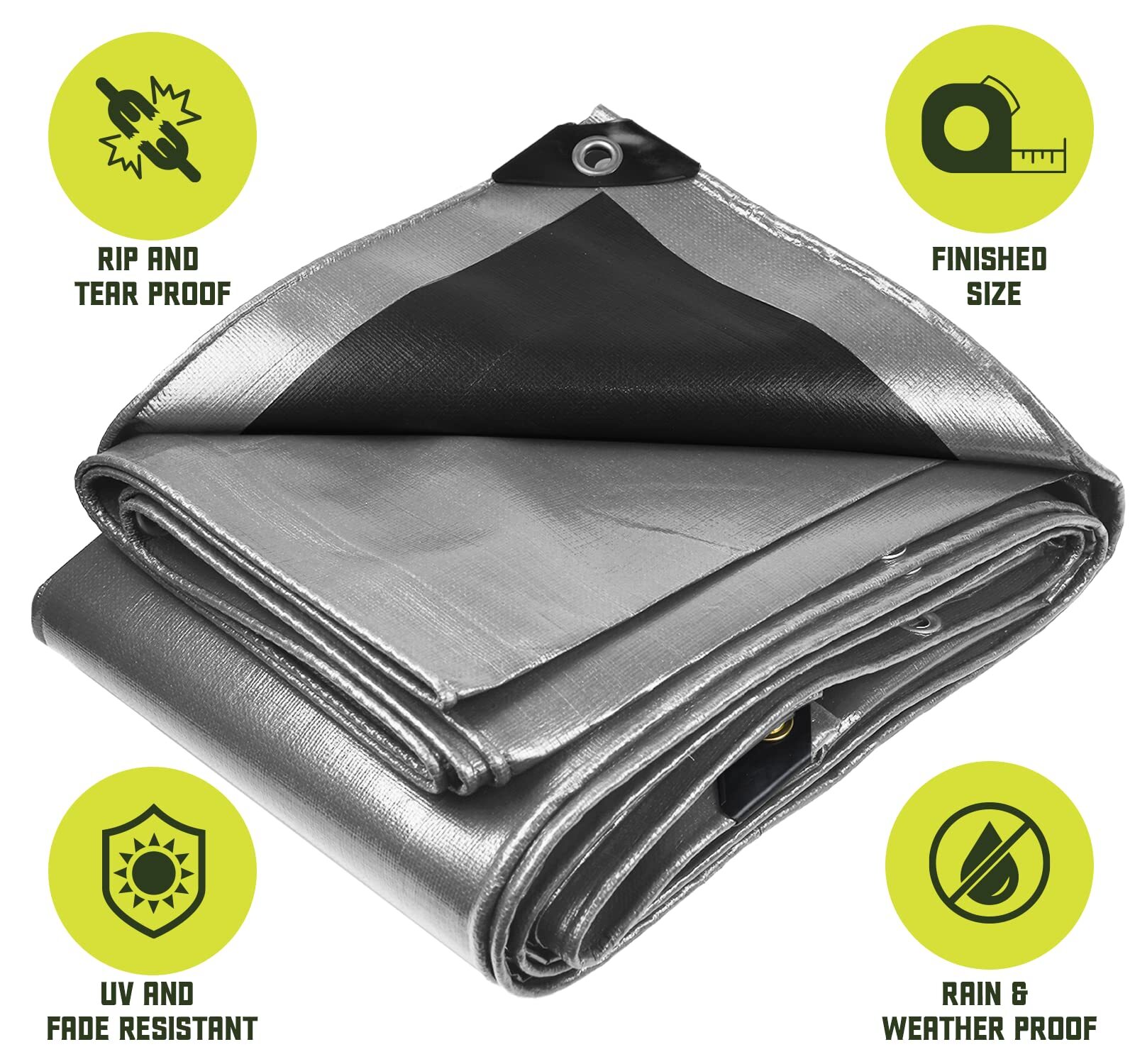 Core Tarps Heavy Duty 8 Mil Tarp Cover Waterproof UV Resistant Rip and Tear