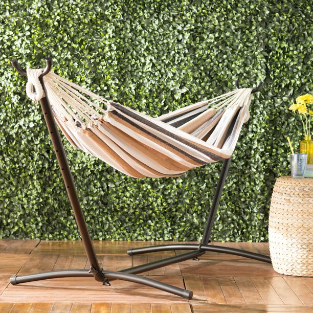 Hammock with Premium Canvas Metal Stand (300 LB Capacity)